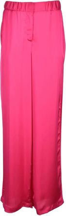Simona Corsellini Polyester Broek - Dames - Wijde Broeken - Roze - M - Polyester - Broeken