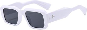 Generic Mens Outdoor Square Sunglasses Womens Driving Commuting Vacation(White)