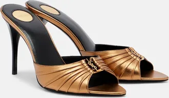 Saint Laurent Babylone metallic leather mules