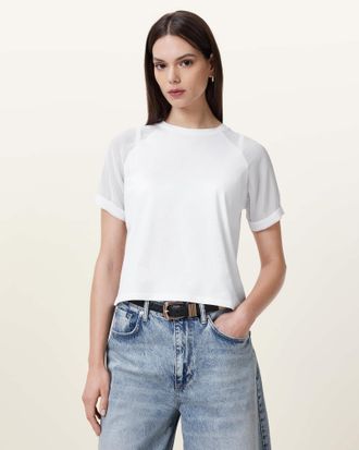 AllSaints Polyester Annie Crew Neck T-Shirt, Size: L