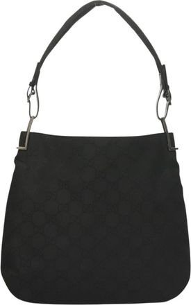 Gucci Gg Canvas Black Canvas Shoulder Bag (Pre-Owned)