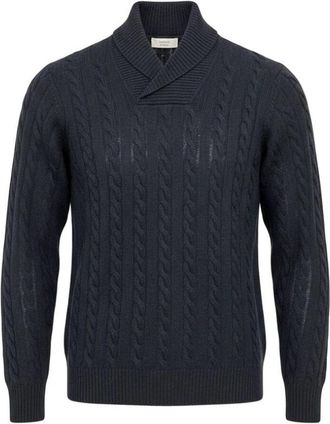 Ferrante Mock Neck Sweater in Wool and Cashmere Blend - Heren - V-hals truien - Zwart - XL - Wol - Truien & Vesten