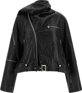 Rick Owens Cropped Scarf Flight Jacket