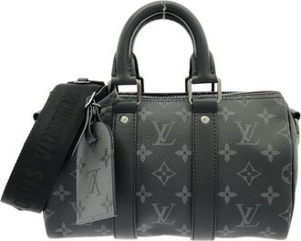 Louis Vuitton Black Coated Canvas Boston Bag (Pre-Owned)