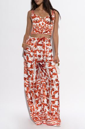 Dolce & Gabbana Top With Majolica Print, Womens, Red