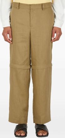 Wynn Hamlyn Pantaloni in lino con gamba rimovibile - Toni neutri