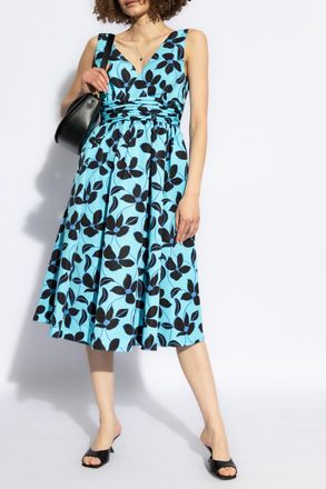 Kate Spade New York Floral Pattern Dress, Womens, Blue