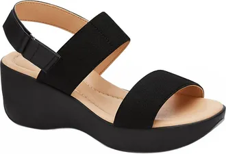 Andrea Womens Wedge Heel Sandal In Black