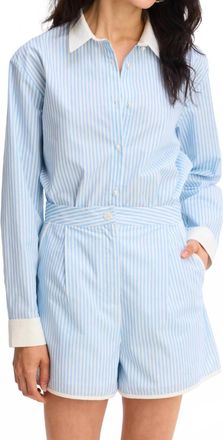 Allison New York Claudia Long Sleeve Shirt In Blue Stripe
