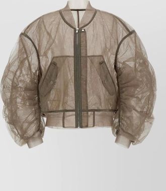 Rick Owens secchia flight bomber sheer ribbed jacket
