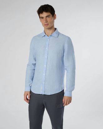 Onia Linen Slim Fit Shirt In Oxford Blue