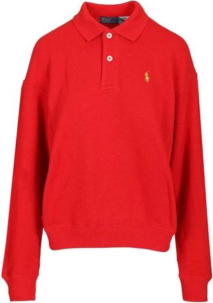 Polo Ralph Lauren Long-sleeve Polo Shirt - female - Polo Ralph Lauren - Sweatshirts - Red - XS - Sweatshirts & Hoodies