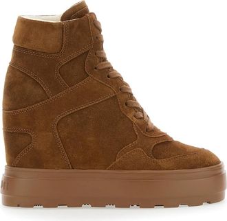 Casadei Renna Wedge Sneakers - Dames - Sleehakken - Bruin - 36 EU - Leer - Schoenen