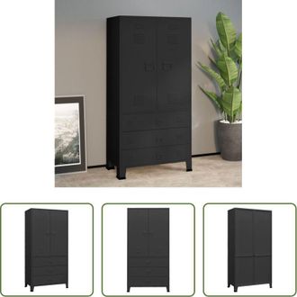 vidaXL Armadio in metallo - Armadio Industriale Nero 90x50x180 cm in Metallo