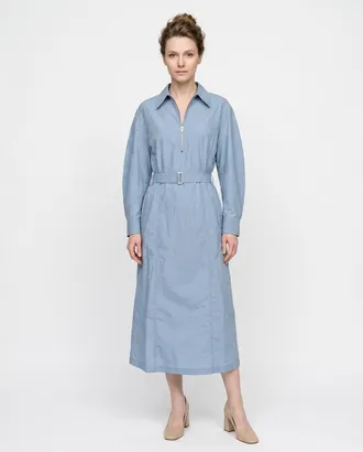 Brunello Cucinelli Light Blue Cotton Dress, Size Medium