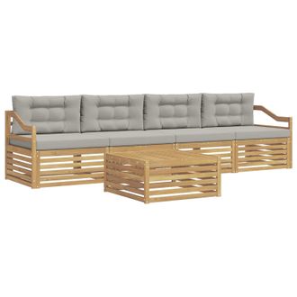 vidaXL Conjunto De Sof&aacute;s De Exterior 5 Pcs Blanco Y Gris Claro Vidaxl