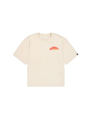 Alpha Industries T-Shirt ALPHA INDUSTRIES Hawaii Aloha Backprint T-Shirt, Herren, Gr. XXL, weiss (vintage wei&szlig;), Obermaterial: 100% Baumwolle, Shirts T-Shirt