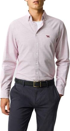 Rodd & Gunn Oxford Crossings Sports Fit Cotton Dobby Button-Down Shirt in Poppy at Nordstrom, Size Xxx-Large