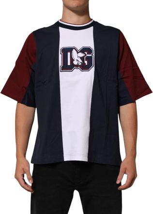 Dolce & Gabbana Multicolor Striped Cotton Men Crew Neck Mens T-shirt