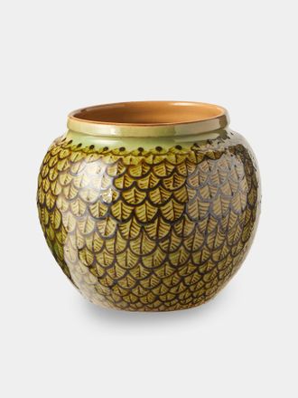 Poterie d'&Eacute;vires Geometric Hand-Painted Ceramic Vase (6.5in/17cm)