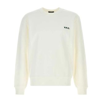 A.P.C. Sweatshirts, male, Beige, Size: S White Cotton Sweatshirt
