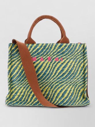 Marni small tote bag basket patterned design