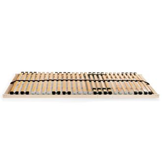 Berkfield Home Slatted Bed Bases 2 pcs with 28 Slats 7 Zones 80x200 cm in Light Tan
