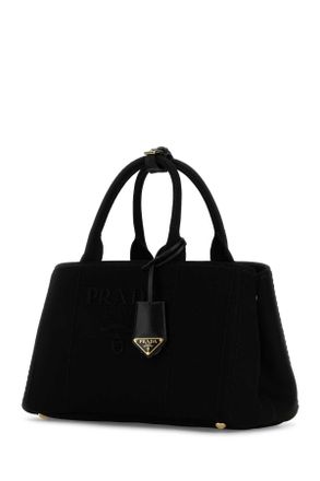 Prada Womens Black Canvas Shopping Bag Nero Borse A Mano