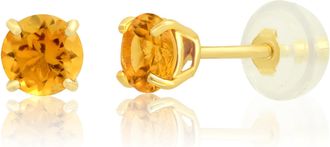 MAX + STONE 14k Yellow or White Gold 4mm Round Stud Earrings