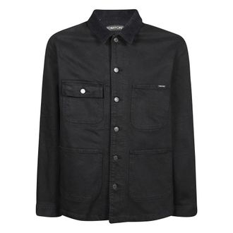 Tom Ford Denim Jackets, male, Blue, Size: XL Denim Jacket