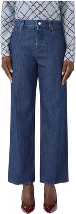 Gucci Wide Jeans, female, Blue, Size: W24 Cotton Denim Jeans
