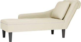 vidaXL Sdraio con Cuscino e Bracciolo Destro in Velluto Crema - Vidaxl