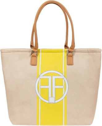 Fracomina Kleurrijke Tote tas met metalen details - Dames - Shoppers - Beige - ONE Size - Leer - Tassen