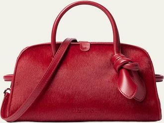 Jacquemus Small Turismo Bowling Bag in Pony Hair and Leather
