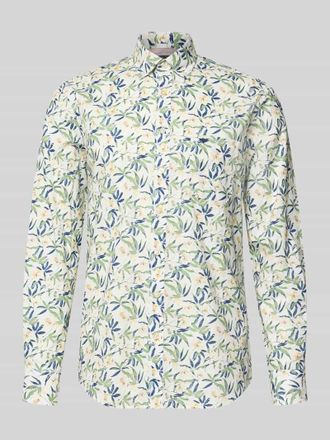 Fynch-Hatton Fynch-Hatton Slim Fit Freizeithemd mit Button-Down-Kragen Modell Slub in Weiss, Gr&ouml;&szlig;e 3XL