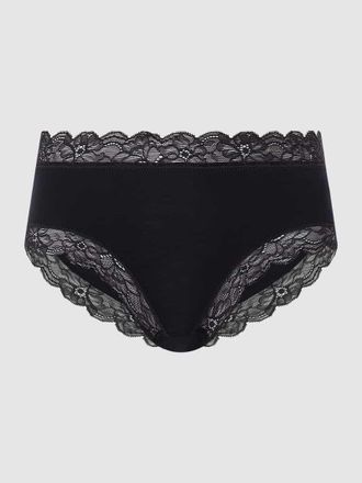 Hanro Hipster mit Spitzenbesatz Modell Cotton Lace in Black, Größe XS