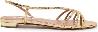 Aquazzura Aquazzura Talk To Me Snake-effect Metallic Leather Sandals - Gold - 36 (IT36 / UK3)