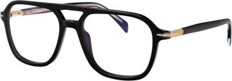 Eyewear by David Beckham DB Rectangular Acetate Eyeglasses - Black