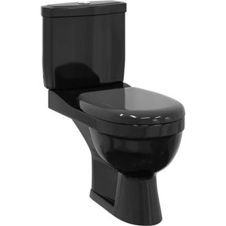 vidaXL Inodoro Wc Con Cisterna Negro Vidaxl