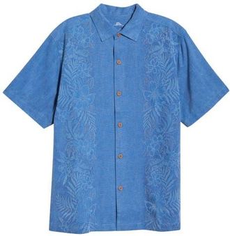 Tommy Bahama Kona Luxe Silk Button-Up Shirt in Dockside Blue at Nordstrom, Size Xxx-Large