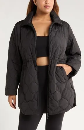 Zella Skyline Quilted Jacket in Black at Nordstrom Rack, Size 1 X