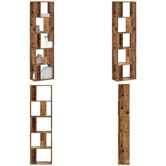 vidaXL Libreria 5 Ripiani Legno Vecchio 45x23,5x162,5cm Multistrato - Scaffale in legno - Libreria multistrato
