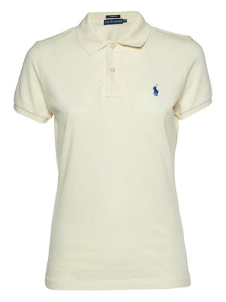 Ralph Lauren logo-embroidered cotton polo shirt - women - Cotton - L - Neutrals