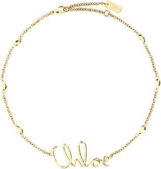 Chlo&eacute; Accessoires, Dames, Geel, ONE Size, Script Logo Ketting