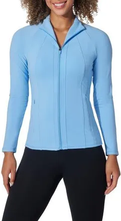 90 Degree by Reflex Brisa Interlock Flared Full Zip Sweatshirt in Della Robbia Blue at Nordstrom Rack, Size X-Small