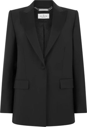 Philipp Plein Boyfriend Fit Blazer Barok Schedel - Dames - Blazers - Zwart - 2XL - Jassen