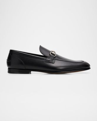 Gucci Men & apos;s Jordaan Moccasin Leather Bit Loafers