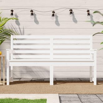 vidaXL Vidaxl - Banco De Jard&iacute;n Madera Maciza Pino Blanco 159,5x48x91,5 Cm