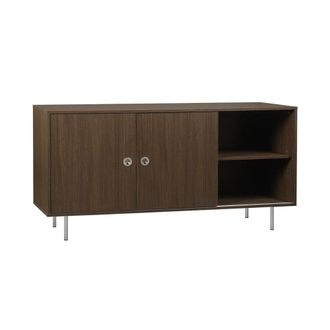 Sweeek Aparador vintage de madera y acero inoxidable con 2 puertas, 150 cm