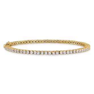 Diamond2Deal 14k Gold Lab Grown Diamond Tennis Bracelet (10 Ct, Color-D, Clarity- VS) 7 inch